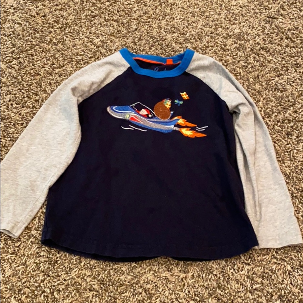 Mini Boden long sleeve embroidered shirt